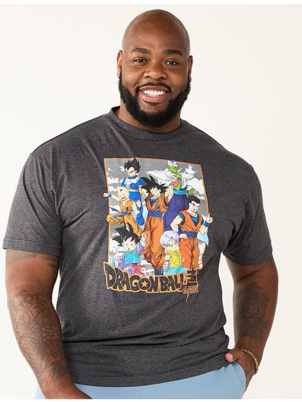 Men’s Big & Tall Dragon Ball Super Characters In Frame Tee Black Size LT NWOT